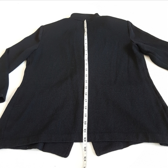 St. John Jeans Wool Blend Single Button Blazer Cardigan - Picture 4 of 7